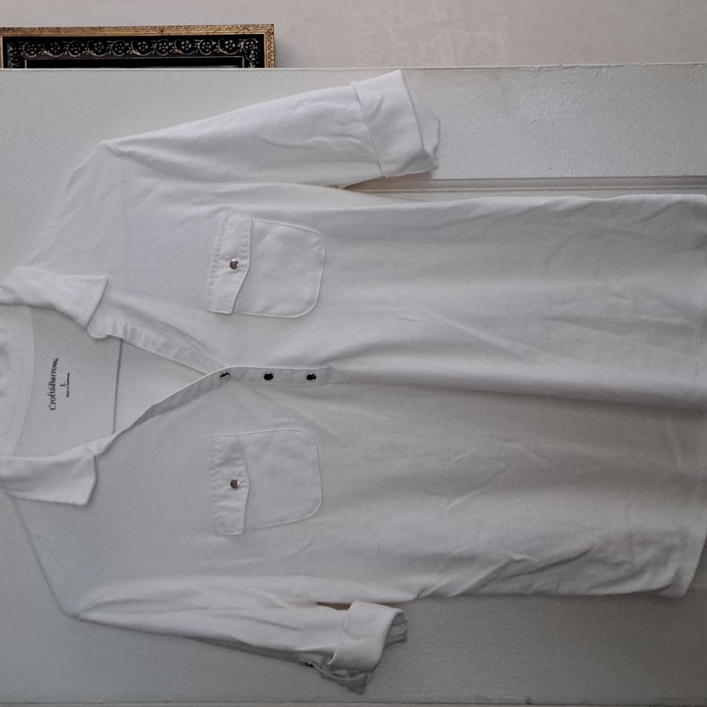 Croft and Barrow White Blouse 100% cotton Large